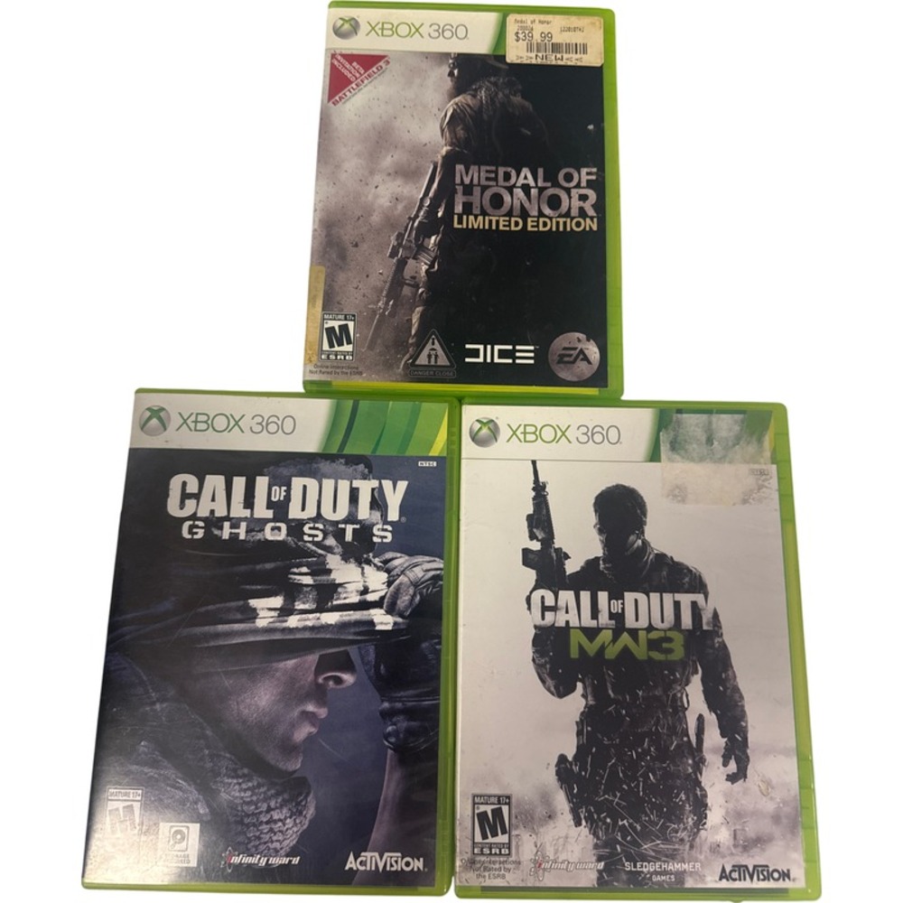 Xbox 360 Game Bundle Call of Duty MW3 Ghosts Medal of Honor Limited Edition
